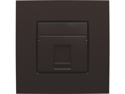 Centraalplaat data 1x RJ, dark brown
