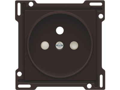 Afwerkingsset voor stopcontact met penaarde en beschermingsafsluiters, inbouwdiepte 21 mm, dark brown