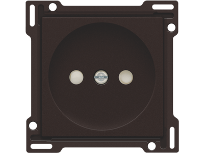 Afwerkingsset voor stopcontact zonder aarding met beschermingsafsluiters, inbouwdiepte 21 mm, dark brown