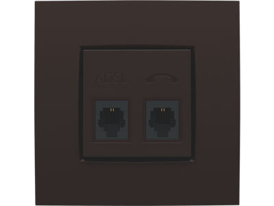Centraalplaat adsl - tel, dark brown