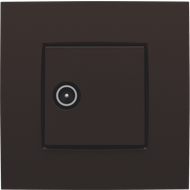 Set de finition pour connexion coaxiale simple pour TV, dark brown 