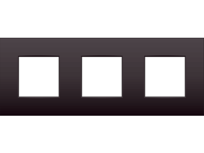 Drievoudige afdekplaat met 71 mm centerafstand Niko Intense dark brown