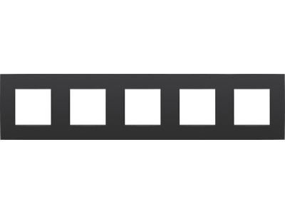 Vijfvoudige afdekplaat met 71 mm centerafstand Niko Intense matt black