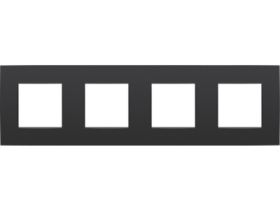 Viervoudige afdekplaat met 71 mm centerafstand Niko Intense matt black