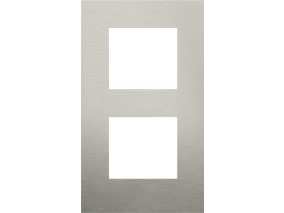 Tweevoudige afdekplaat met 60 mm verticale centerafstand Niko Pure stainless steel on anthracite