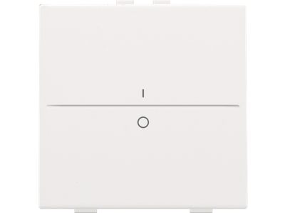 Enkelvoudige toets met opdruk 'I' en '0' voor draadloze schakelaar of drukknop met twee toetsen, white coated