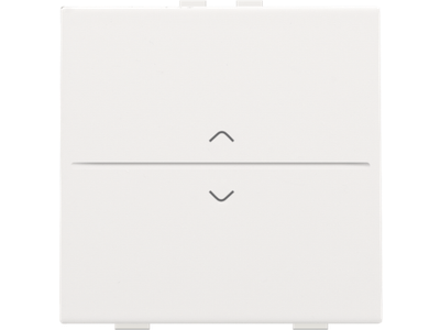 Enkelvoudige toets met pijltjes 'op' en 'neer' voor draadloze schakelaar of drukknop met 2 bedieningsknoppen, white coated