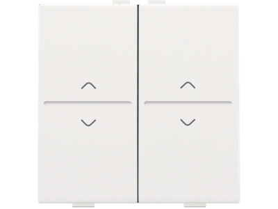Tweevoudige toets met pijltjes 'op' en 'neer' voor draadloze schakelaar of drukknop met 4 bedieningsknoppen, white coated
