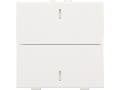 Enkelvoudige toets voor drukknop met 2 bedieningsknoppen en 1 of 2 feedbackleds, white coated