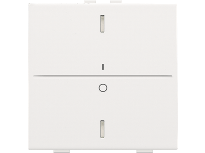 Enkelvoudige toets met opdruk 'I' en '0' voor drukknop met 2 bedieningsknoppen en 1 of 2 feedbackleds, white coated