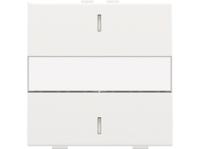 Enkelvoudige toets met tekstveld voor drukknop met 2 bedieningsknoppen en 1 of 2 feedbackleds, white coated