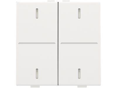 Tweevoudige toets voor drukknop met 4 bedieningsknoppen en 4 feedbackleds, white coated