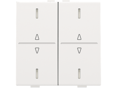 Tweevoudige toets met pijltjes 'op' en 'neer' voor drukknop met 4 bedieningsknoppen en 4 feedbackleds, white coated