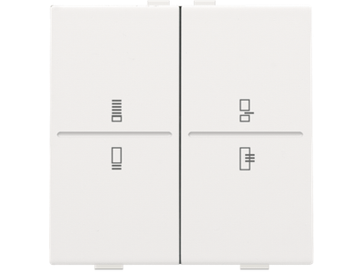 Tweevoudige toets met regime-opdruk voor drukknop met 4 bedieningsknoppen en 4 feedbackleds voor regime-opdruk, white coated