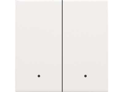 Afwerkingsset met lens voor dubbele elektronische schakelaar of drukknop, white coated