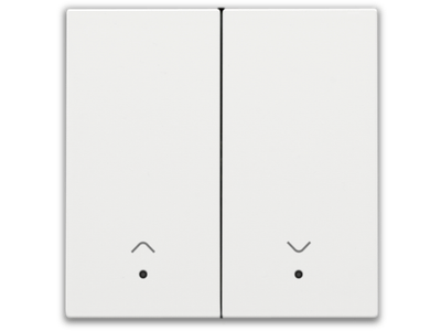 Afwerkingsset met lens voor dubbele elektronische rolluikschakelaar,white coated