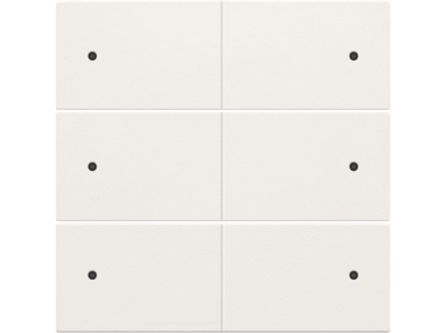 Afwerkingsset voor 6-voudige potentiaalvrije drukknop, 24 V, met leds, white coated