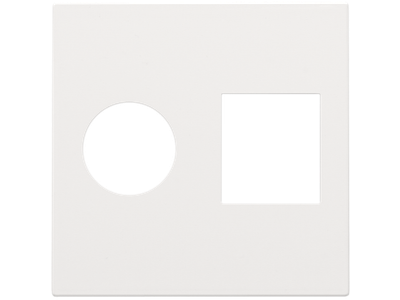 Afwerkingsset voor enkelvoudige coaxaansluiting en netwerkaansluiting RJ45, white coated