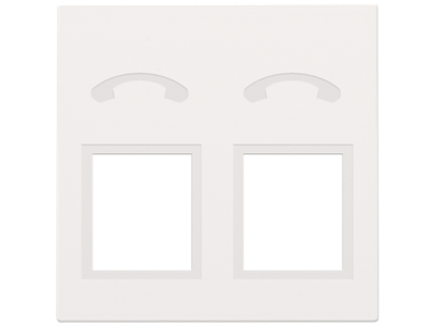 Afwerkingsset voor telefooncontactdoos met 2 RJ11-contacten in parallel, white coated