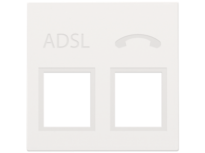 Centraalplaat adsl - tel, white coated