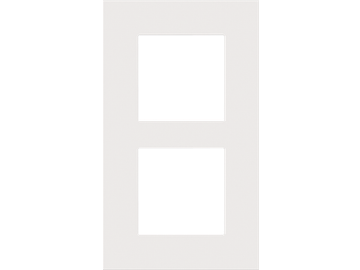 Tweevoudige afdekplaat met 60 mm verticale centerafstand Niko Pure white steel