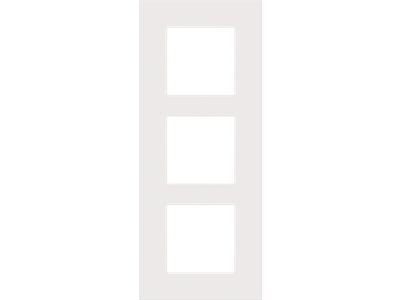 Drievoudige afdekplaat met 60 mm verticale centerafstand Niko Pure white steel