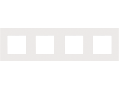 Viervoudige afdekplaat met 71 mm centerafstand Niko Pure white steel