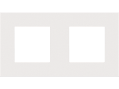 Tweevoudige afdekplaat met 71 mm centerafstand Niko Pure white steel