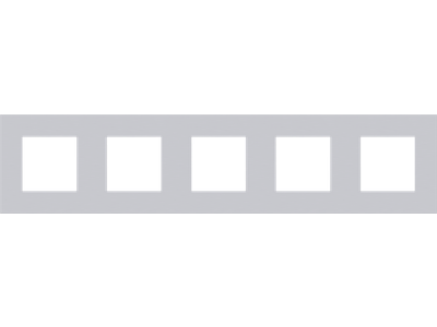 Vijfvoudige afdekplaat met 71 mm centerafstand Niko Pure alu grey