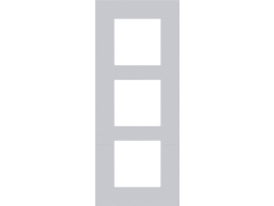 Drievoudige afdekplaat met 60 mm verticale centerafstand Niko Pure alu grey