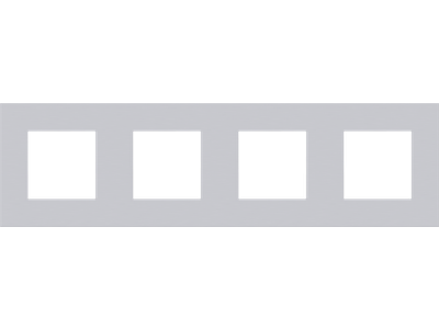 Viervoudige afdekplaat met 71 mm centerafstand Niko Pure alu grey