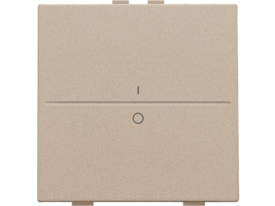 Enkelvoudige toets met opdruk 'I' en '0' voor draadloze schakelaar of drukknop met twee toetsen, champagne coated