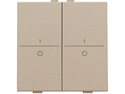 Tweevoudige toets met opdruk I en 0 voor draadloze schakelaar of drukknop met 4 bedieningsknoppen, champagne coated