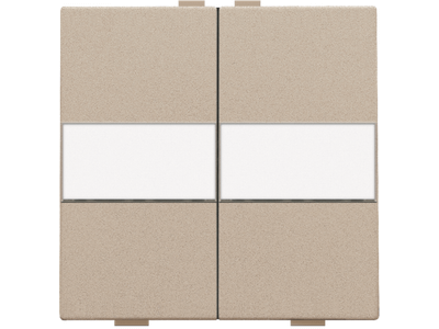 Tweevoudige toets met tekstveld voor draadloze schakelaar of drukknop met 4 bedieningsknoppen, champagne coated