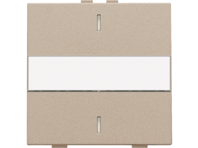Enkelvoudige toets met tekstveld voor drukknop met 2 bedieningsknoppen en 1 of 2 feedbackleds, champagne coated