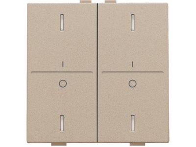 Tweevoudige toets met opdruk 'I' en '0' voor drukknop met 4 bedieningsknoppen en 4 feedbackleds, champagne coated