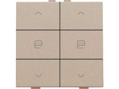 Dubbele motorsturingsbediening voor Niko Home Control, champagne coated