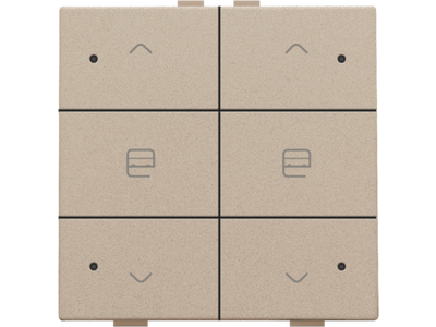 Dubbele motorsturingsbediening met led voor Niko Home Control, champagne coated