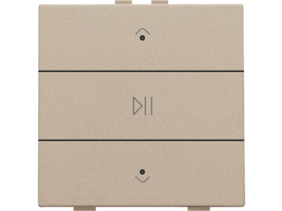 Enkelvoudige audiobediening met leds voor Niko Home Control, champagne coated