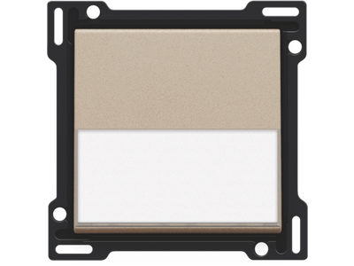 Afwerkingsset met tekstveld voor enkelvoudige schakelaar of drukknop, champagne coated