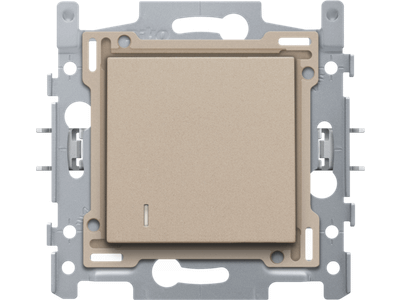 Hotelkaartschakelaar, sokkel, insteekklemmen en afwerkingsset, champagne coated