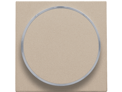 Afwerkingsset met doorschijnende ring zonder symbool voor drukknop 6 A met amberkleurige led met E10-lampvoet, champagne coated