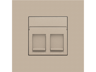 Centraalplaat data 2x RJ, champagne coated