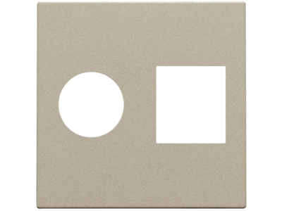 Afwerkingsset voor enkelvoudige coaxaansluiting en netwerkaansluiting RJ45, champagne coated