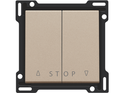 Afwerkingsset voor tweevoudige rolluikdrukknop voor elektronische sturingen, champagne coated