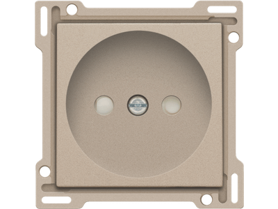 Afwerkingsset voor stopcontact zonder aarding met beschermingsafsluiters, inbouwdiepte 21 mm, champagne coated