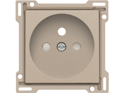 Afwerkingsset voor stopcontact met penaarde en beschermingsafsluiters, inbouwdiepte 28,5 mm, champagne coated