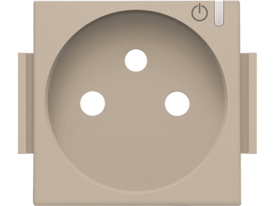 Afwerkingsset voor geconnecteerde schakelbare wandcontactdoos met penaarde en bedieningsknop