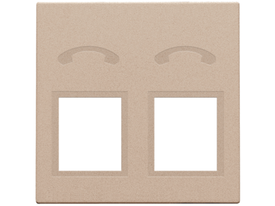 Afwerkingsset voor telefooncontactdoos met 2 RJ11-contacten in parallel, champagne coated