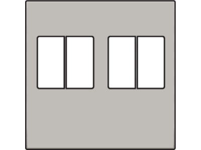 Afwerkingsset voor tweevoudige luidsprekeraansluiting, champagne coated